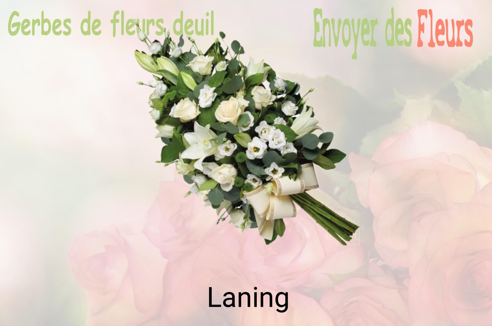 Gerbe de fleurs de deuil livrée à Laning